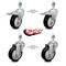 Service Caster 4 Inch Black Polyurethane Swivel 12mm Stem Caster Total Lock Brake SCC, 2PK SCC-TSTTL20S414-PPUB-BLK-M1215-2-S-2 - alternate 3